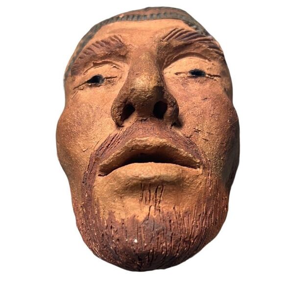 Vintage Southwestern Hand Sculpted Spirit Mask Hallmarked Birdsong Face Mask - Picture 5 of 11